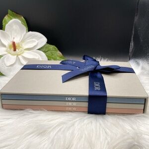DIOR NOTEBOOKS SET of 3, BOX SET with BLUE DIOR RIBBON! New! Softcover